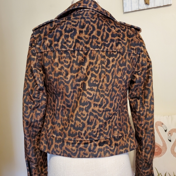 Romeo & Juliet Couture leopard moto jacket velour - Picture 5 of 16